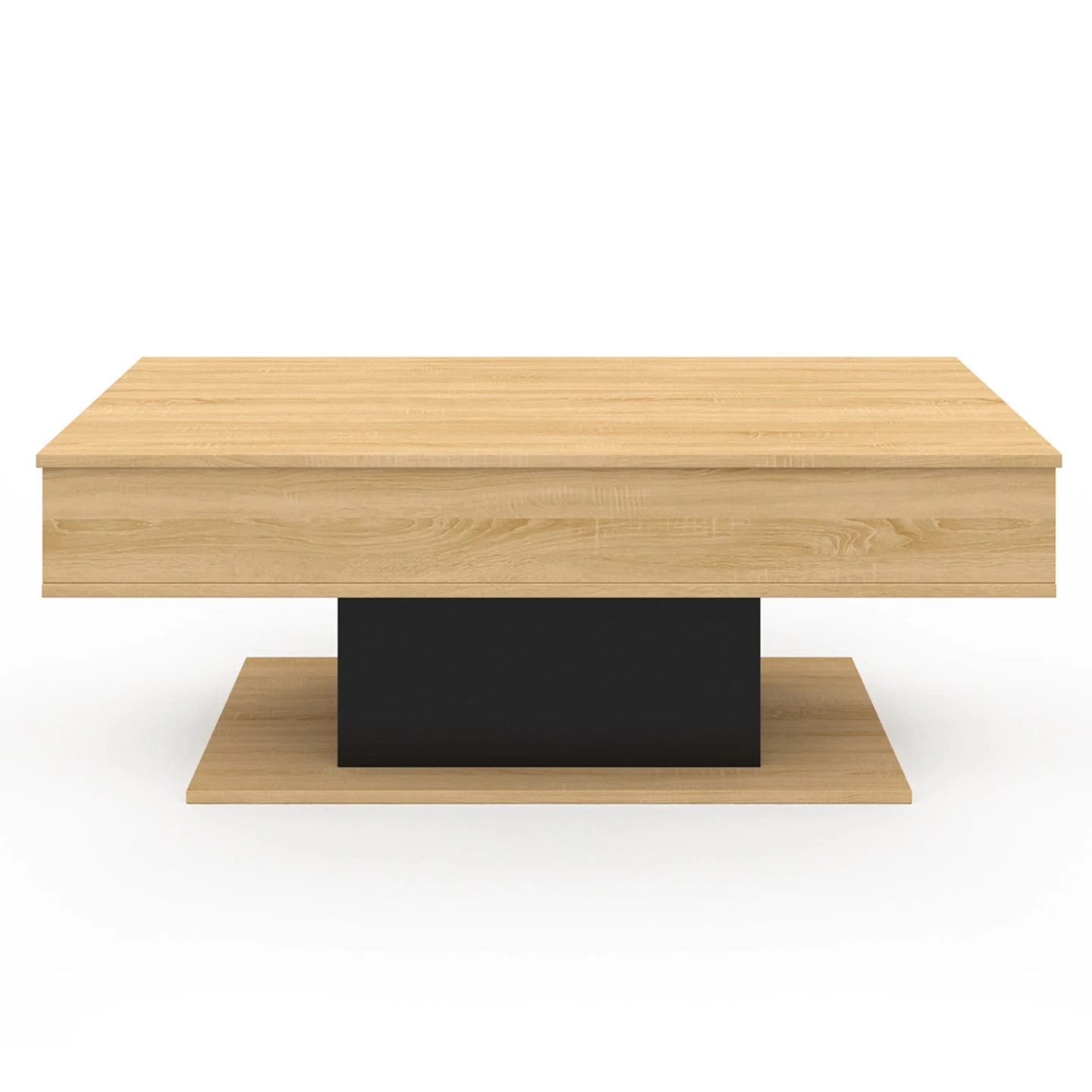 Table basse plateau relevable rectangulaire EDEN bois et noir
