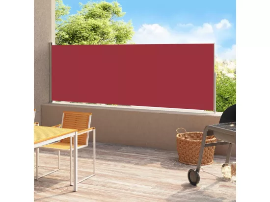 Auvent latéral rétractable de patio 220x500 cm Rouge