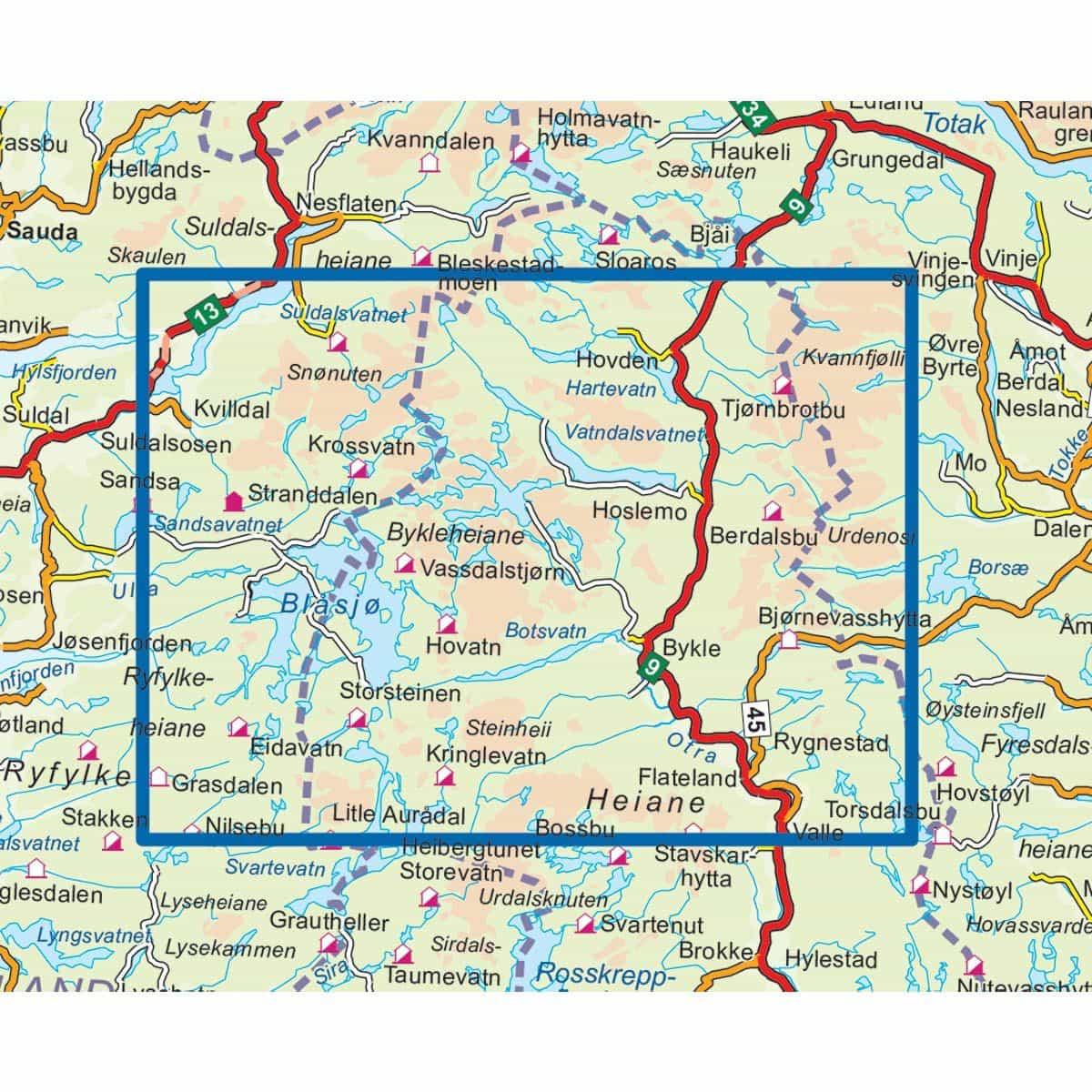 Nordeca Topo 3000 1:50 000 Hovden sør