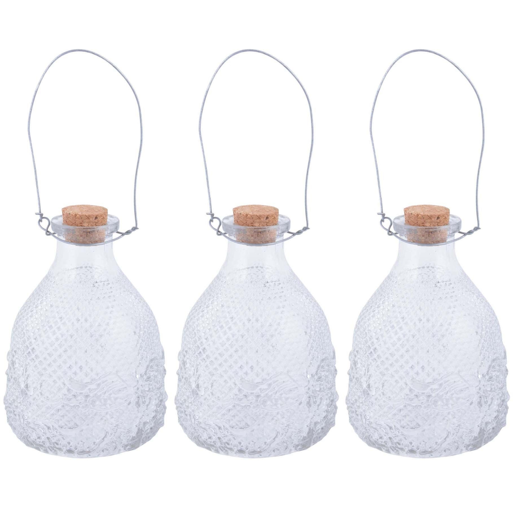 Attrape guêpes en verre chiné (lot de 3)