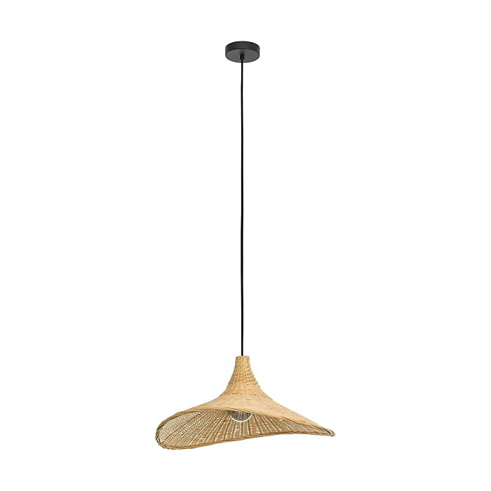 Suspension Haxey E27 40W IP20 effet naturelle Eglo L.100 x ⌀50 cm