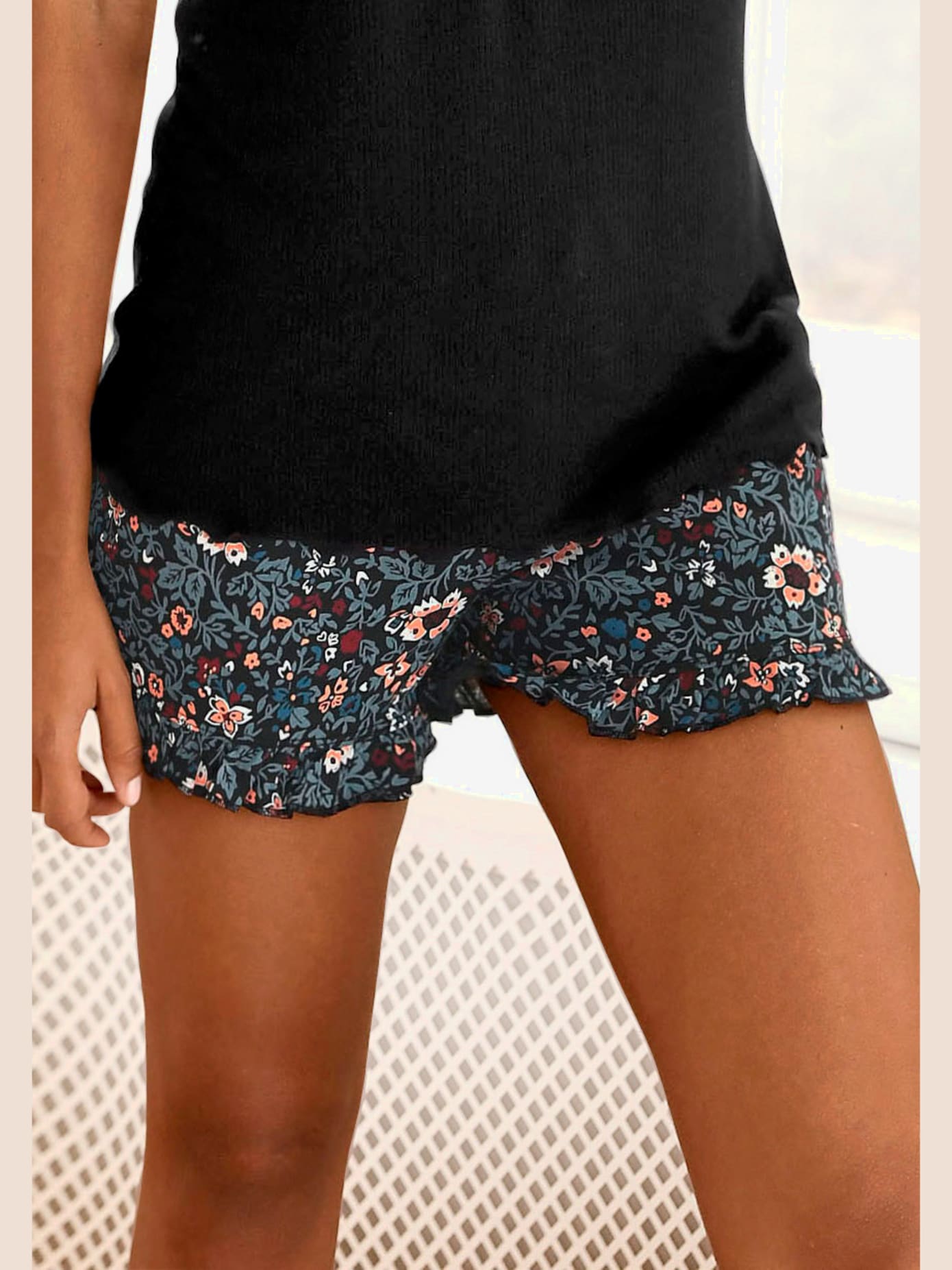Short de nuit short à motifs