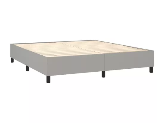 Sommier tapissier et matelas et LED Gris clair 180x200 cm Tissu