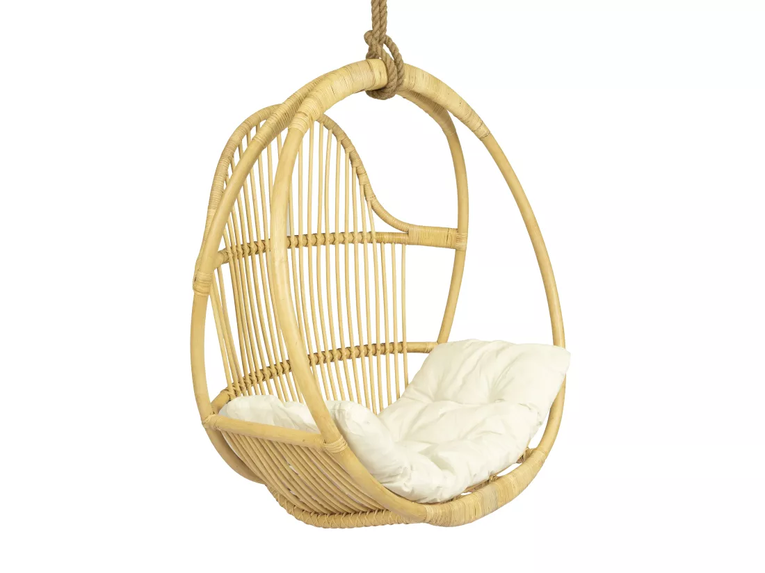 Fauteuil suspendu en rotin naturel BRIANNA