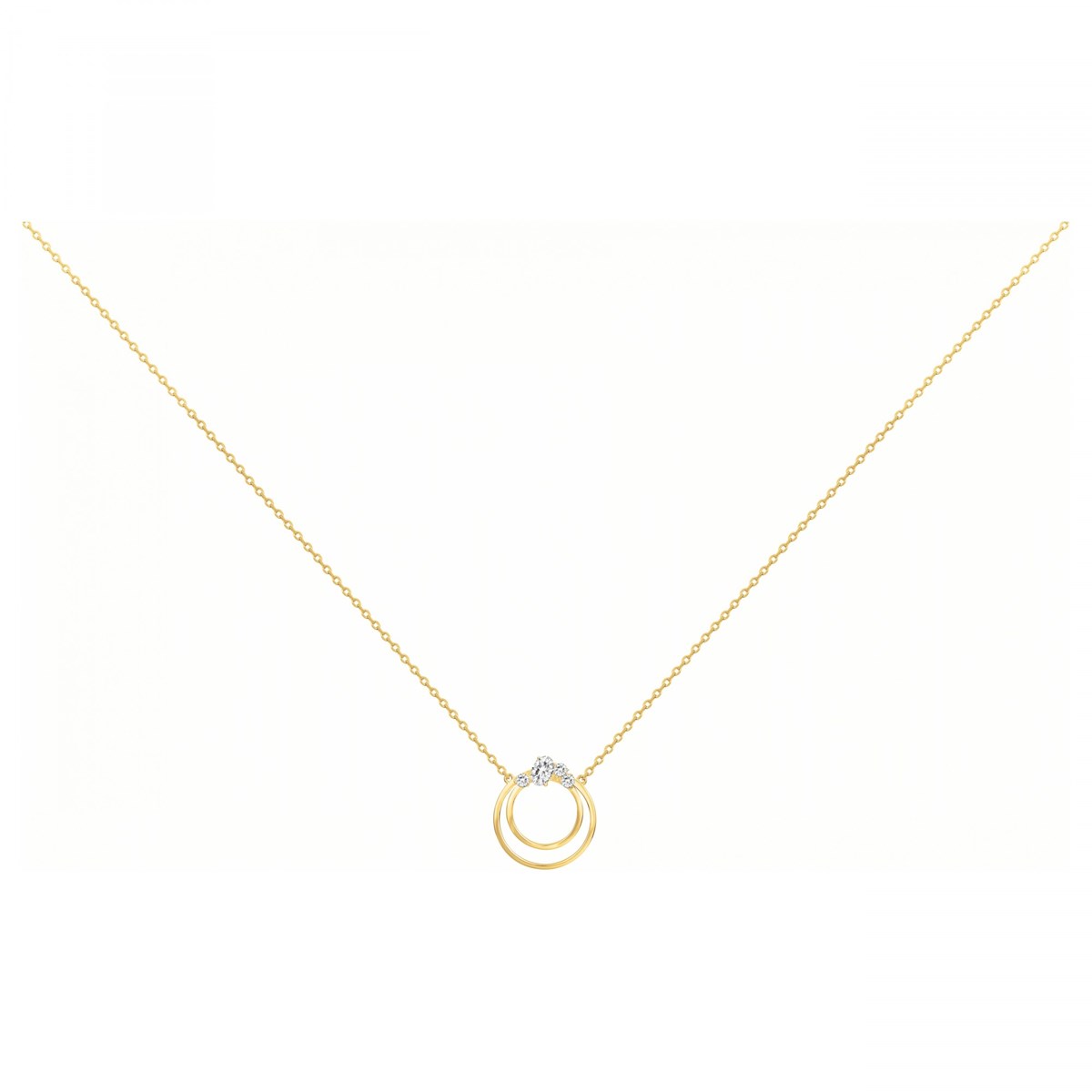 Collier en Plaqué Or avec oxyde de zirconium blanc
