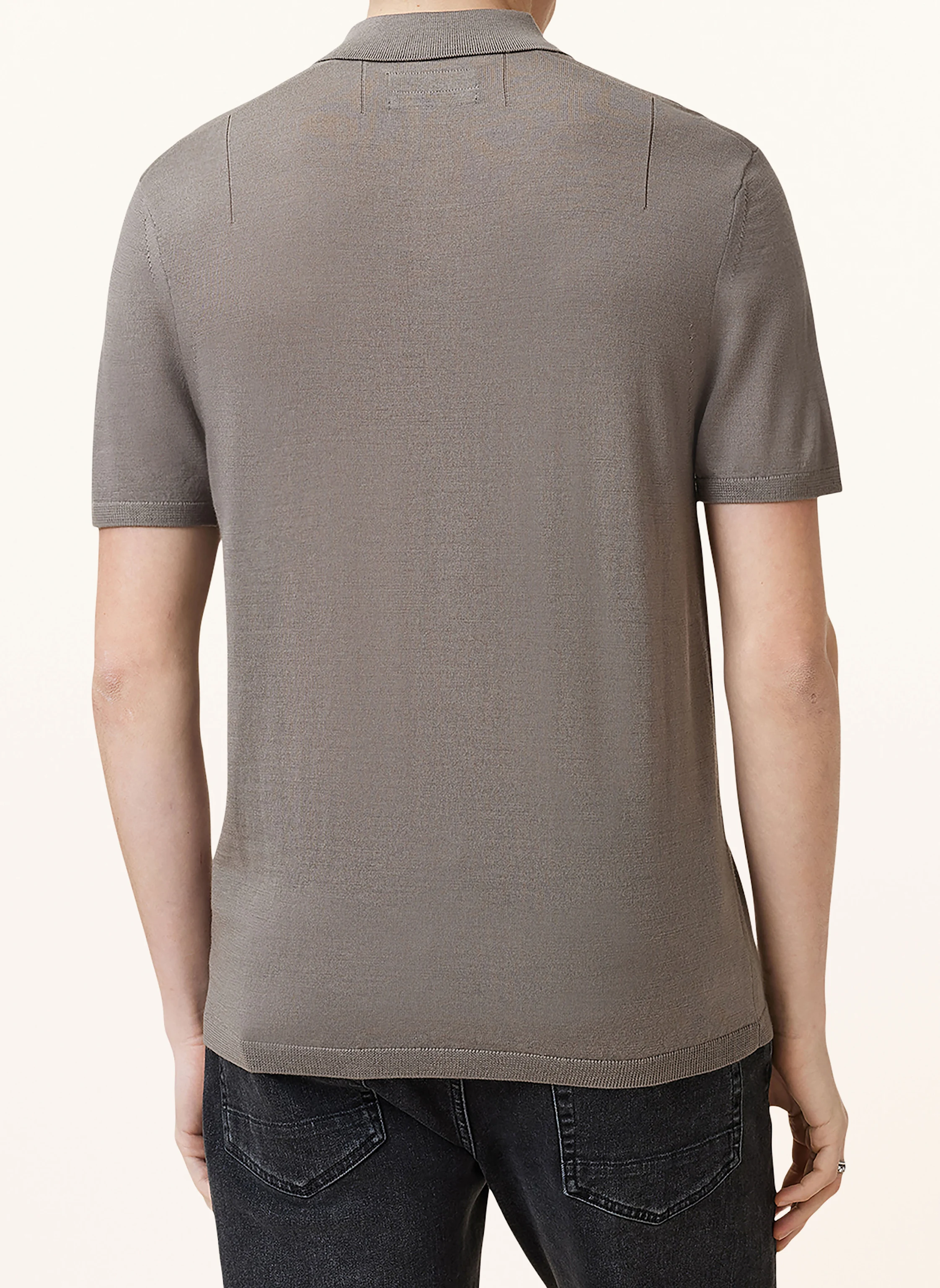 ALLSAINTS Strick-Poloshirt MODE MERINO aus Merinowolle