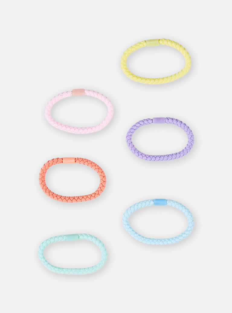 Lot de 6 élastiques tressés pour fille