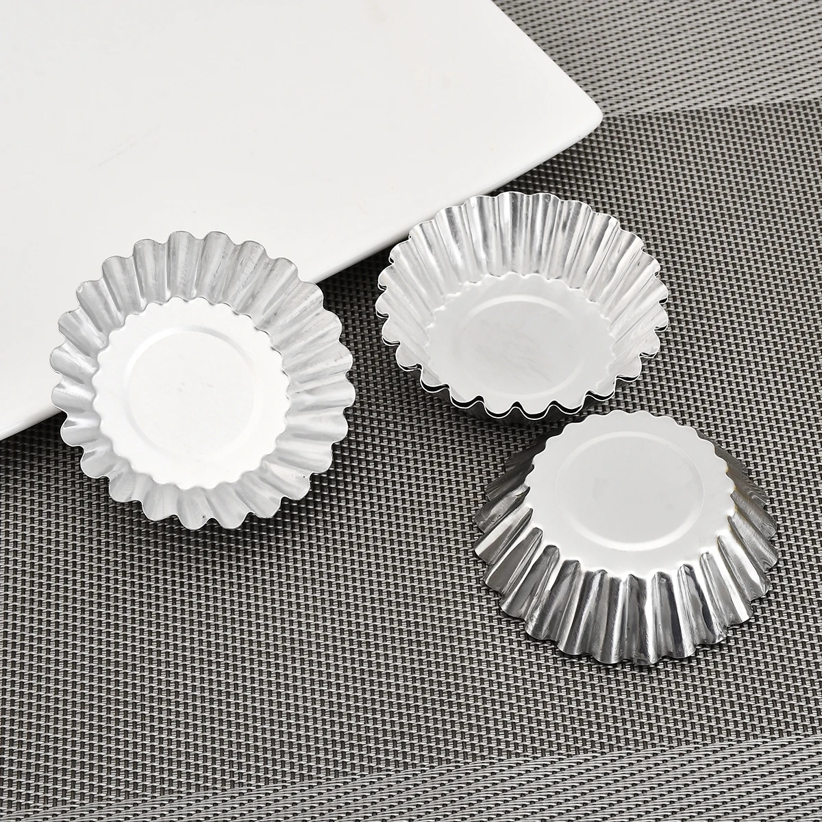 (10er Set) Aluminium Cupcake Förmchen Muffin Form Backform - Silber