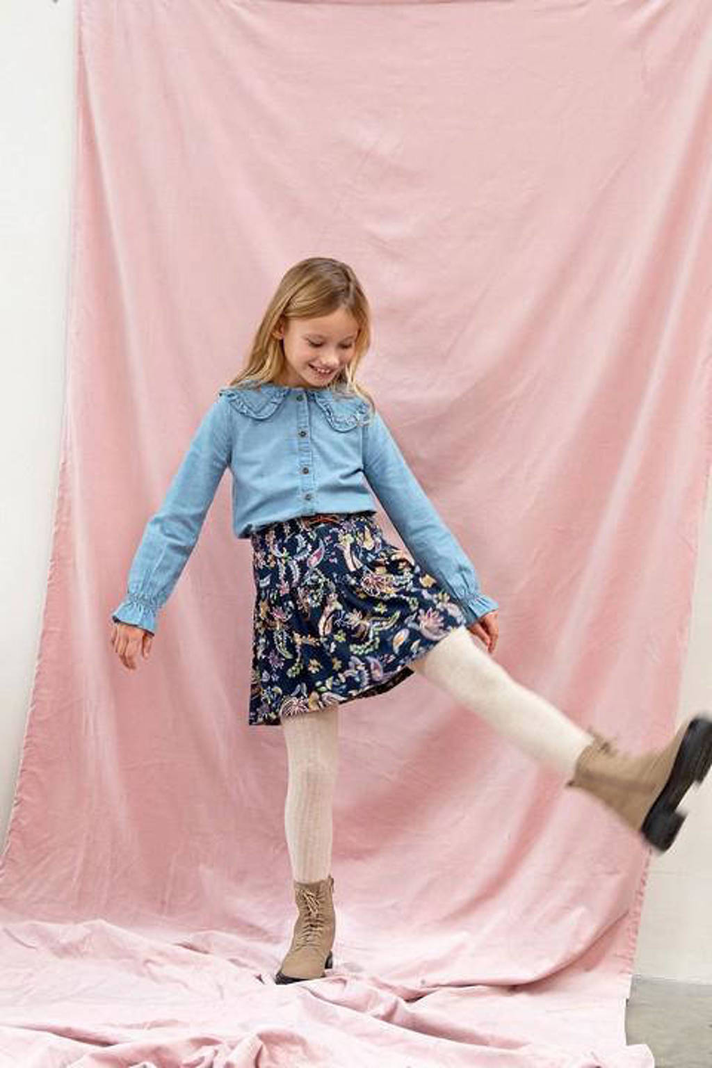 Like Flo blouse met ruches blauw