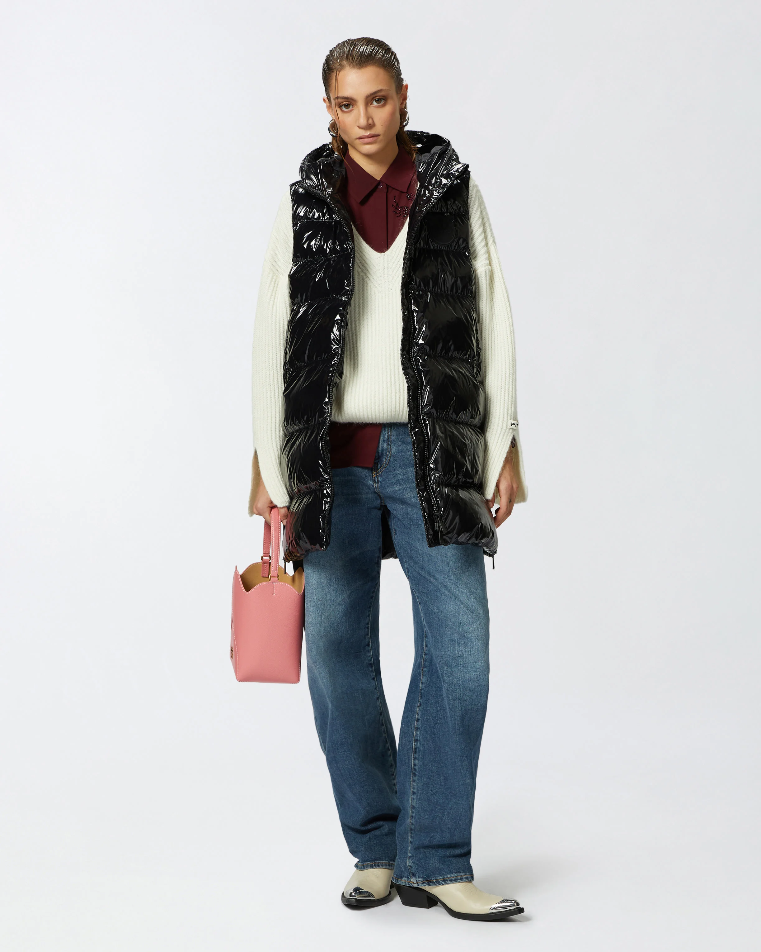 Pull col v | Blanc