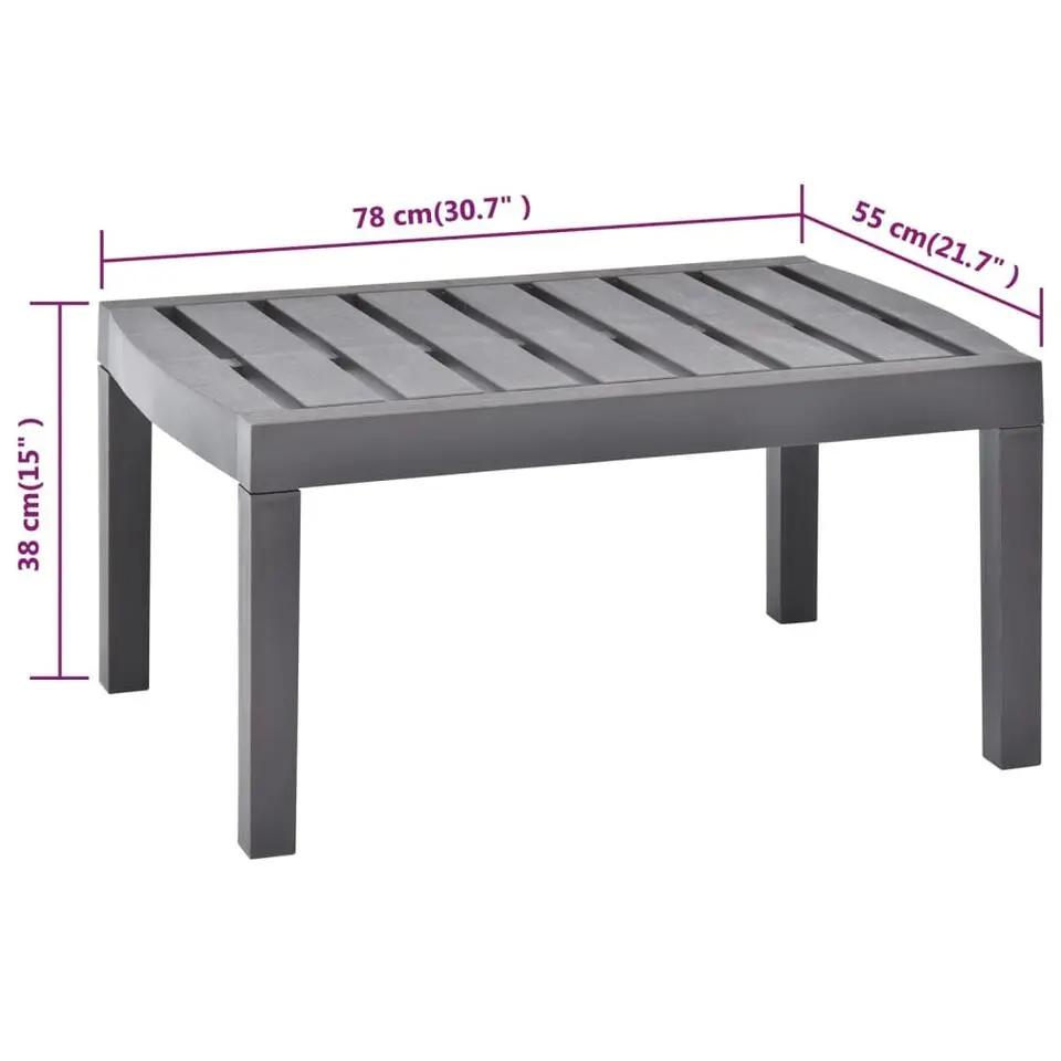 vidaXL - Salontafel - Grijs - Kunststof