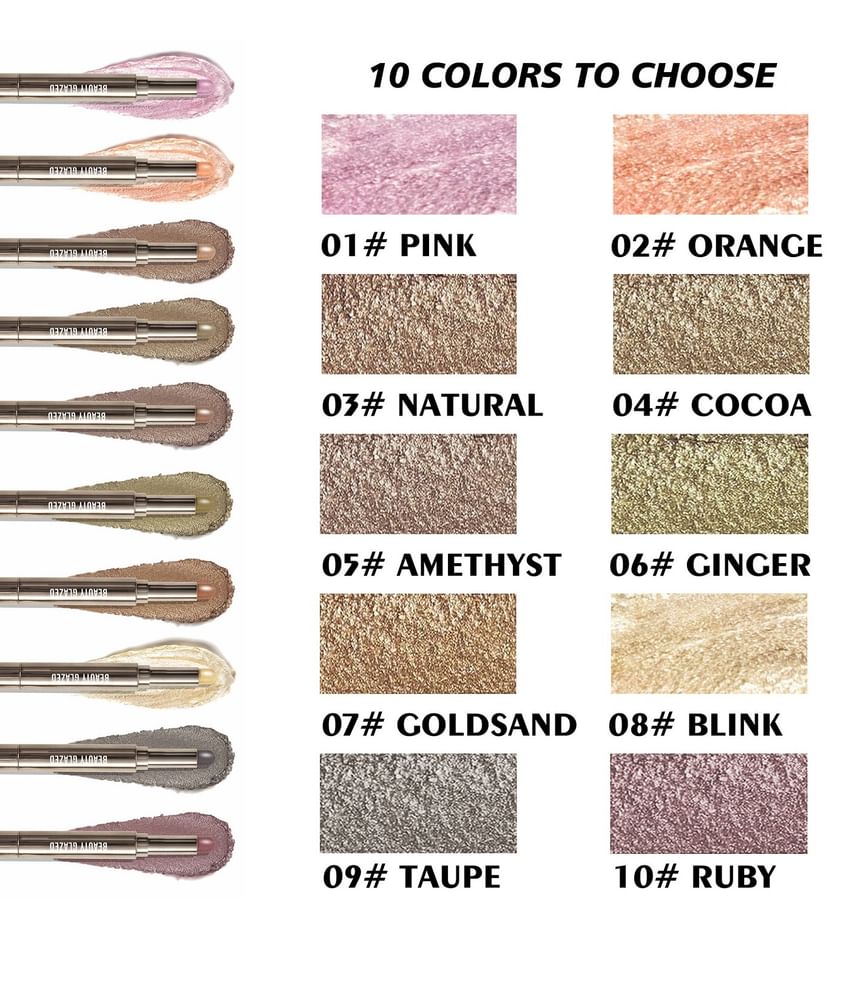BEAUTY GLAZED - 2 in 1 Dual Head Eyeshadow Stick + Smudger - 10 kleuren