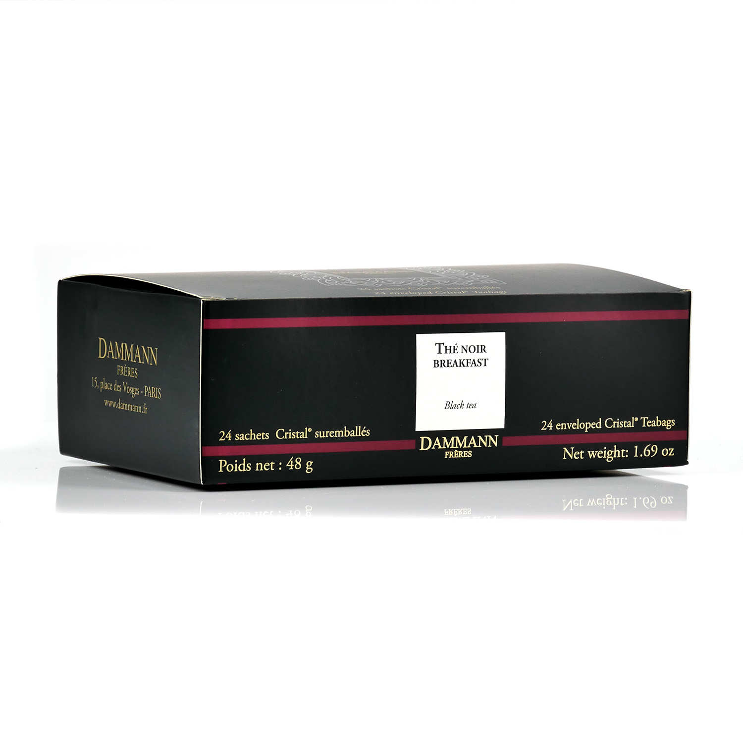 Thé noir breakfast sachets cristal - Dammann Frères