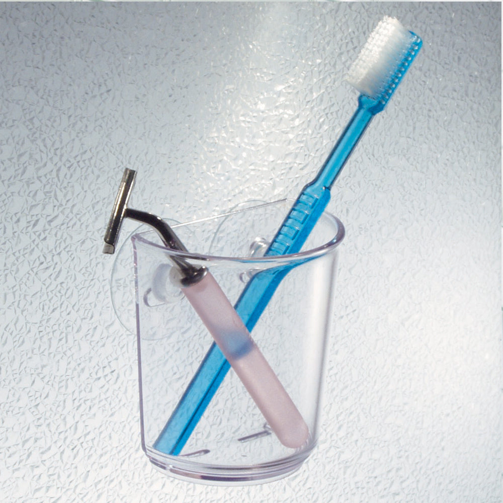 Douchebakje met Zuignappen, 8 x 5.5 x 16 cm, Kunststof, Transparant -