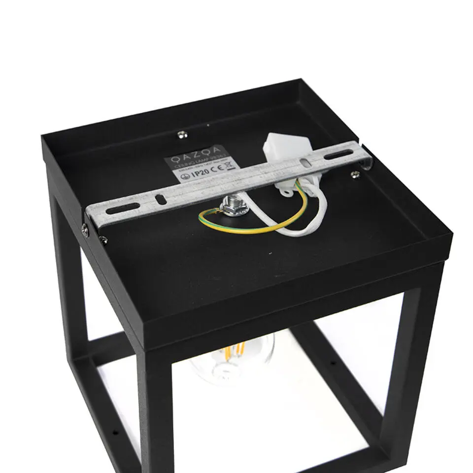 Qazqa plafondlampen cage zwart e27