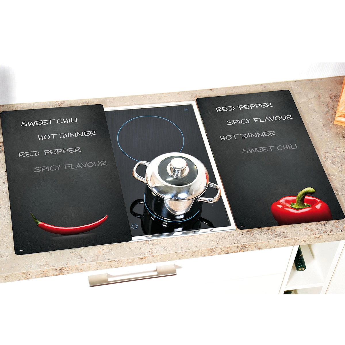 KESPER - Herdabdeckplatte, 2er Pack - Paprika-Chili