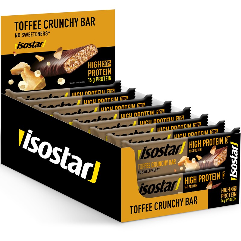Isostar Proteinriegel High Protein Toffee Crunchy, 55 g, 16 Stück