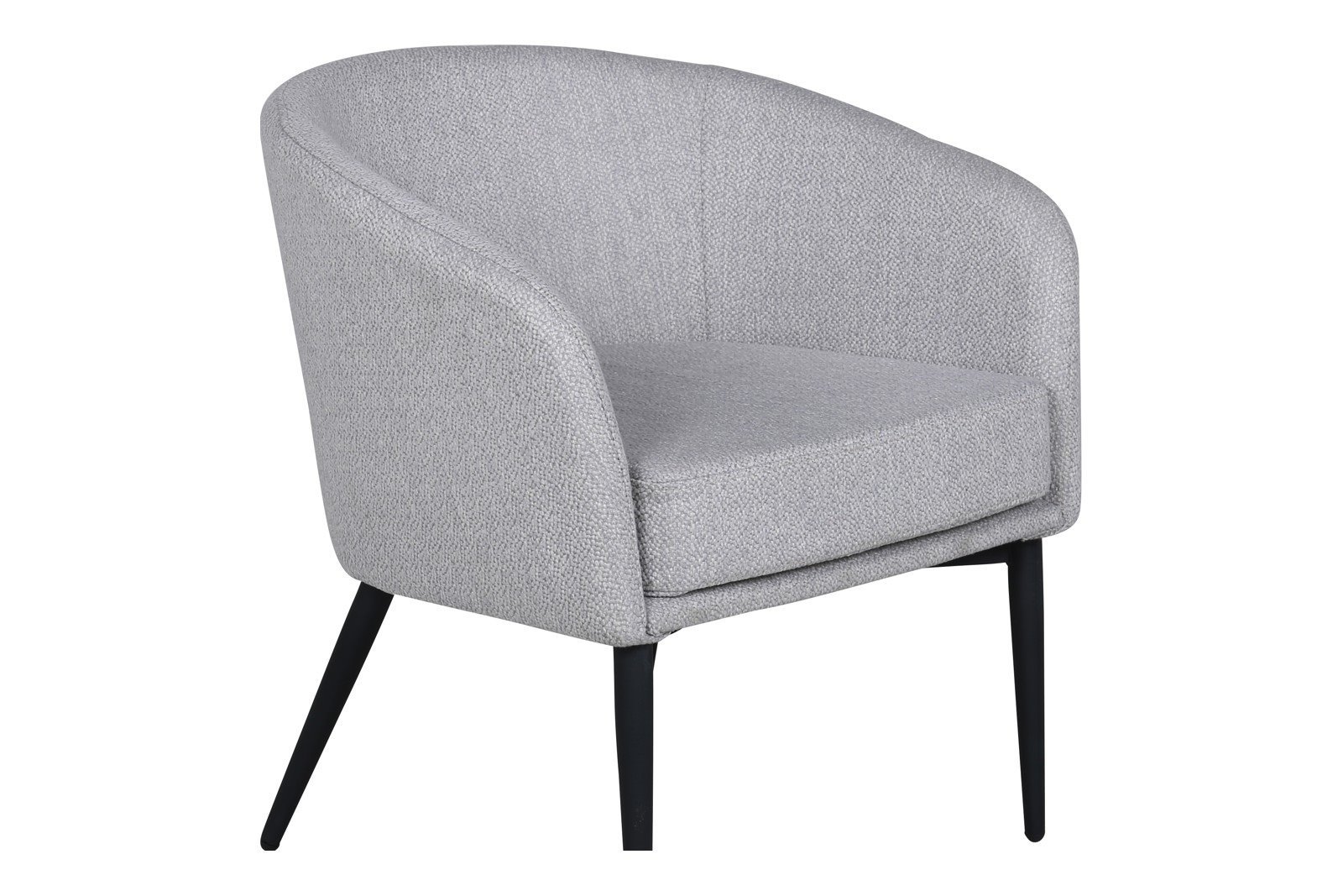 Fluffy lounge stol Grå tekstil, sorte ben