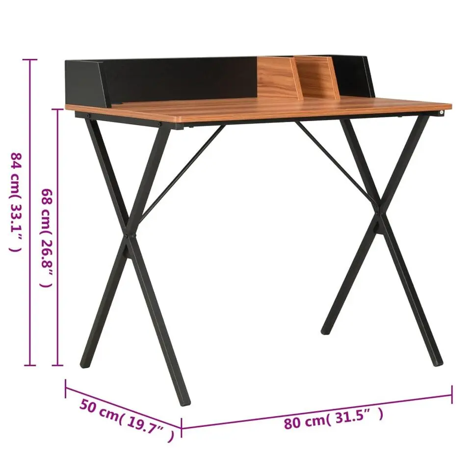 vidaXL - Computertafel - Zwart - Bewerkt hout