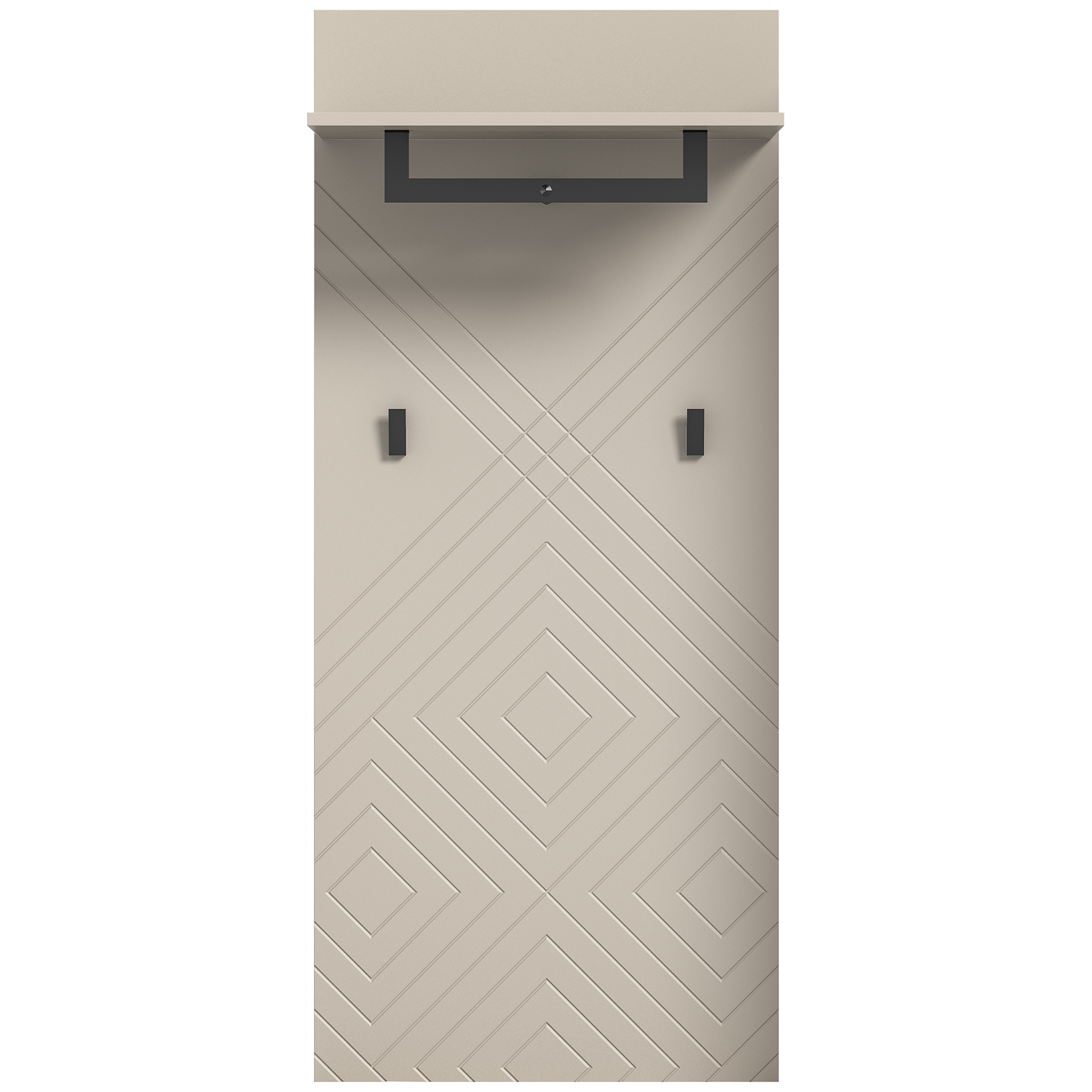 Garderobenpaneel NOTES - sandbeige matt - 2 Haken