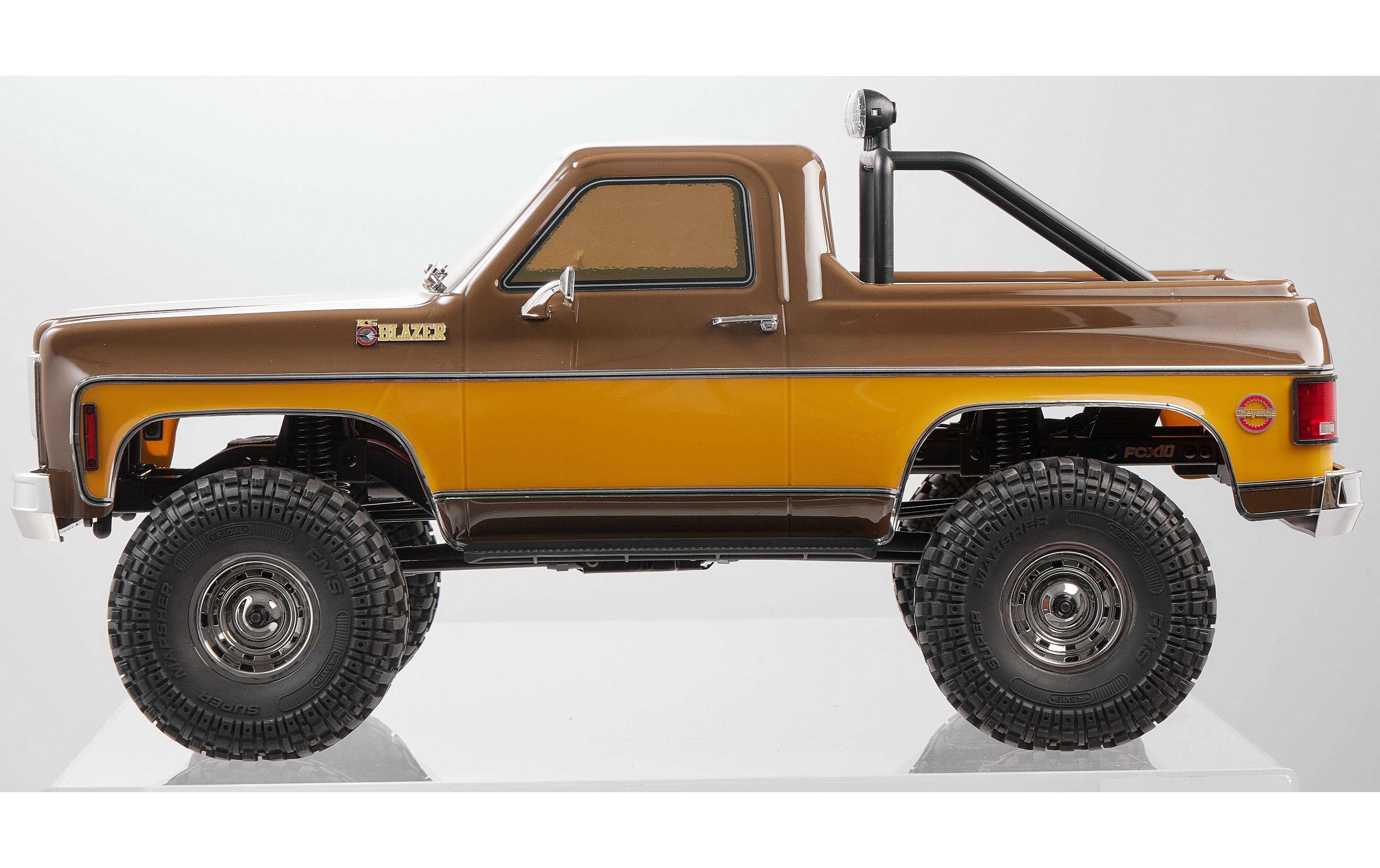 Scale Crawler FCX10 Chevrolet K5 Blazer Braun, ARTR, 1:10<br>Rock Crawler mit detaillierter Chevrolet Blazer Karosserie, 2-Gang Getriebe udn Differentialsperren