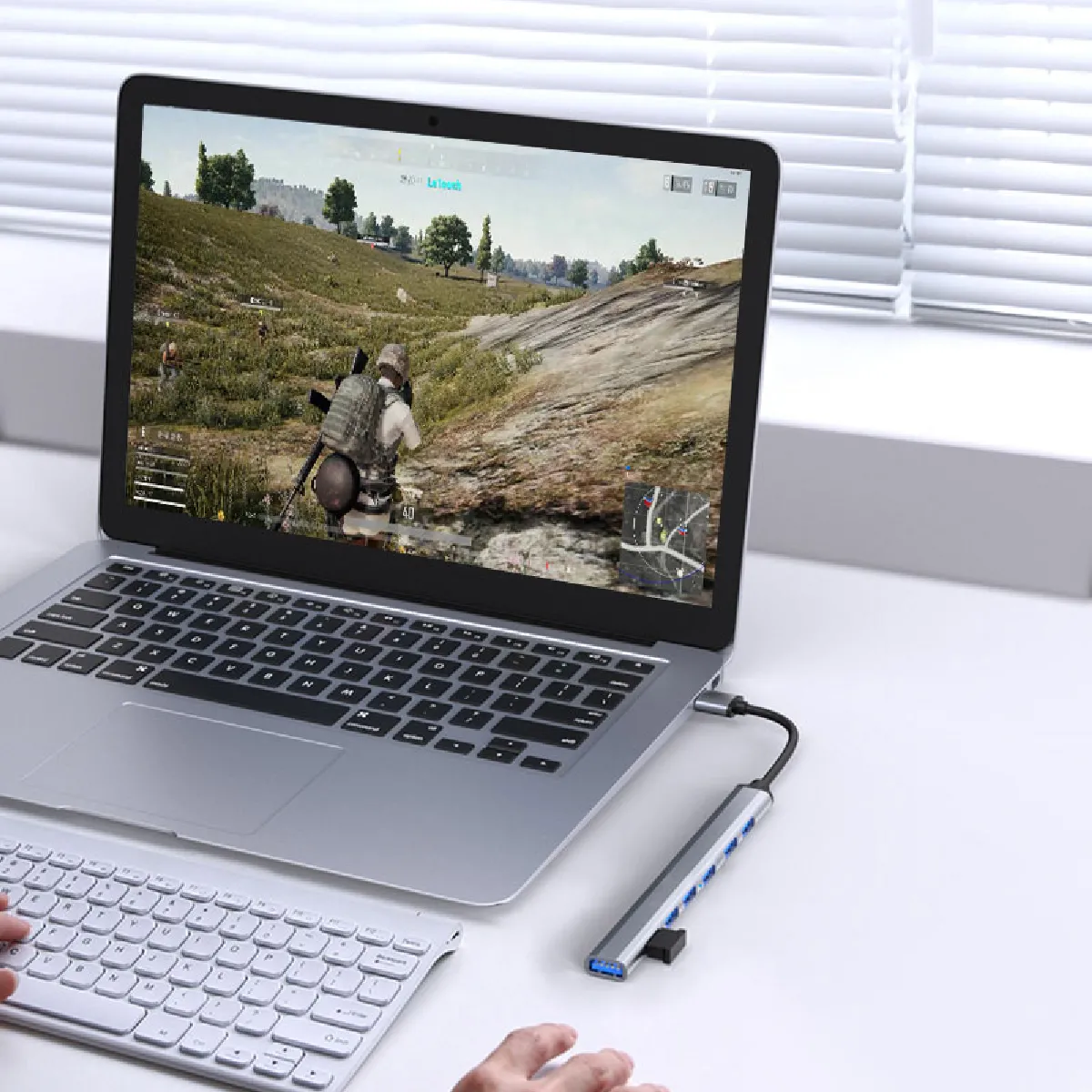 INF Hub USB 7 Ports SilverGrey