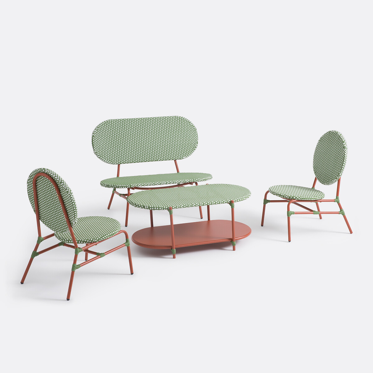 LA REDOUTE INTERIEURS<br>Banco de jardim em metal e resina trançada, Matu