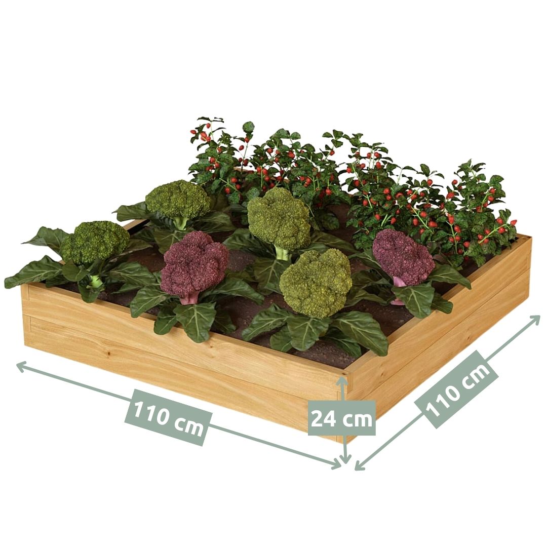 holz4home verhoogd tuinbed van hout met fleecevoering en metalen pinnen