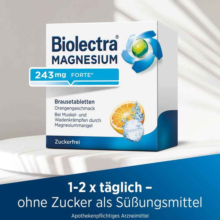 Biolectra® MAGNESIUM 243 mg forte Brausetabletten Orangengeschmack, 40 St