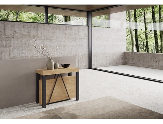 ITYHOME - Console extensible tiris 90x40/196cm chêne nature