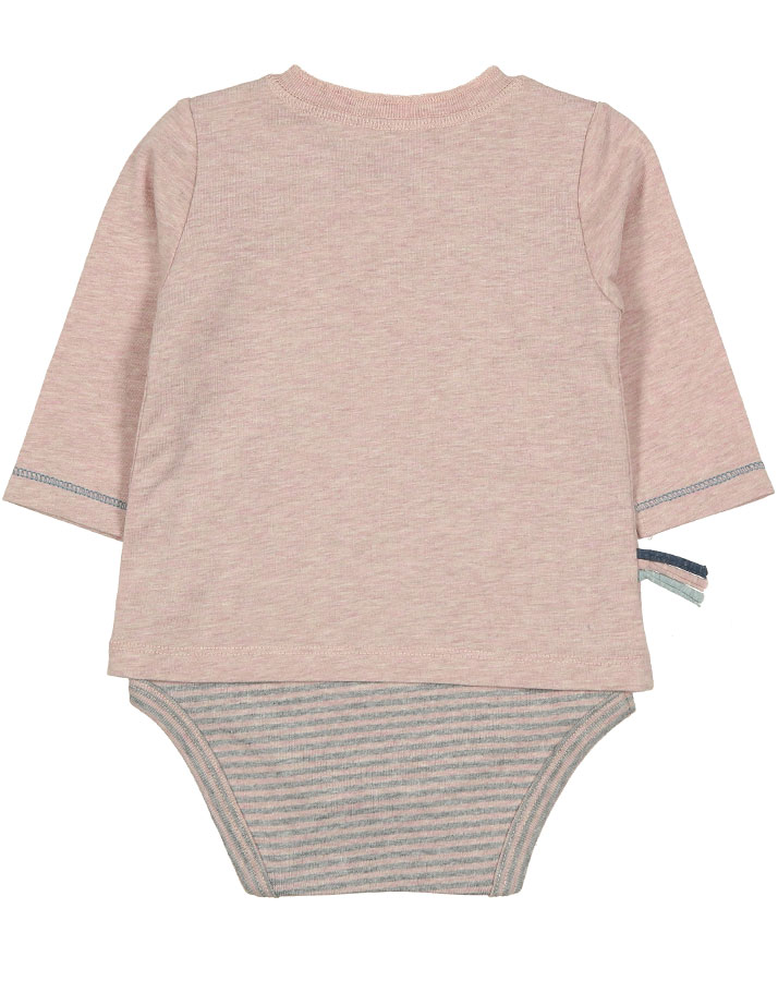 Langarm-Bodyshirt ELYA UNI in rose melange