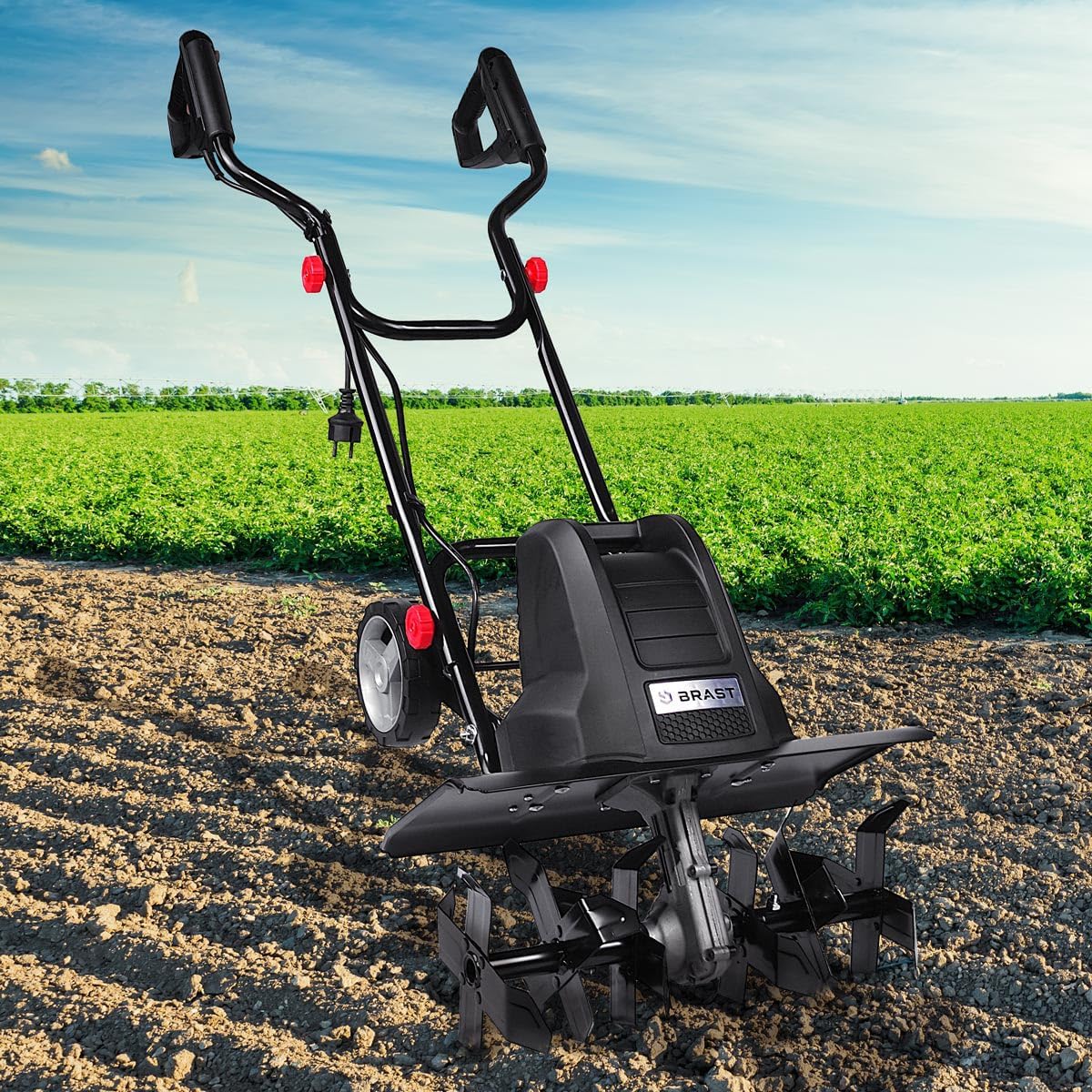 BRAST Motorhacke Gartenfräse Elektro | 1050-1800 Watt | 36-45cm Arbeitsbreite | 4 Modelle | Schutzblech Antiblockierkupplung & Sicherheitsschalter | für kleine bis große Grundstücke | BRE-AF 1800