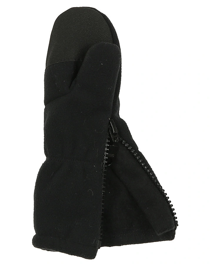 Fleece-Fäustlinge STULPE mit Zipper in schwarz