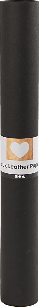 Læderpapir - Ensfarvet - 350 G - Sort - 50X100 CM
