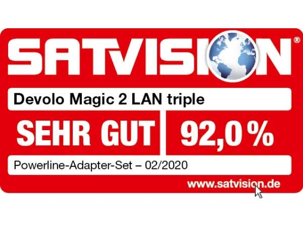 devolo Magic 2 LAN triple - Starter Kit - bro - - 1GbE, HomeGrid - kan sluttes til vægstik