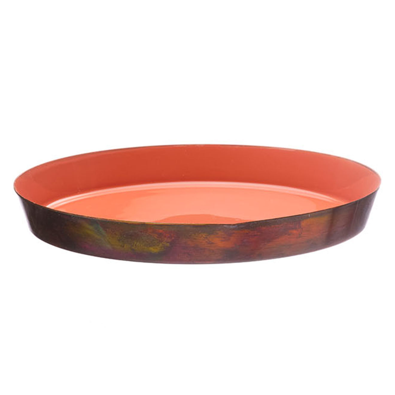 Bjorn Plateau de service en métal Terracotta - D.20 cm