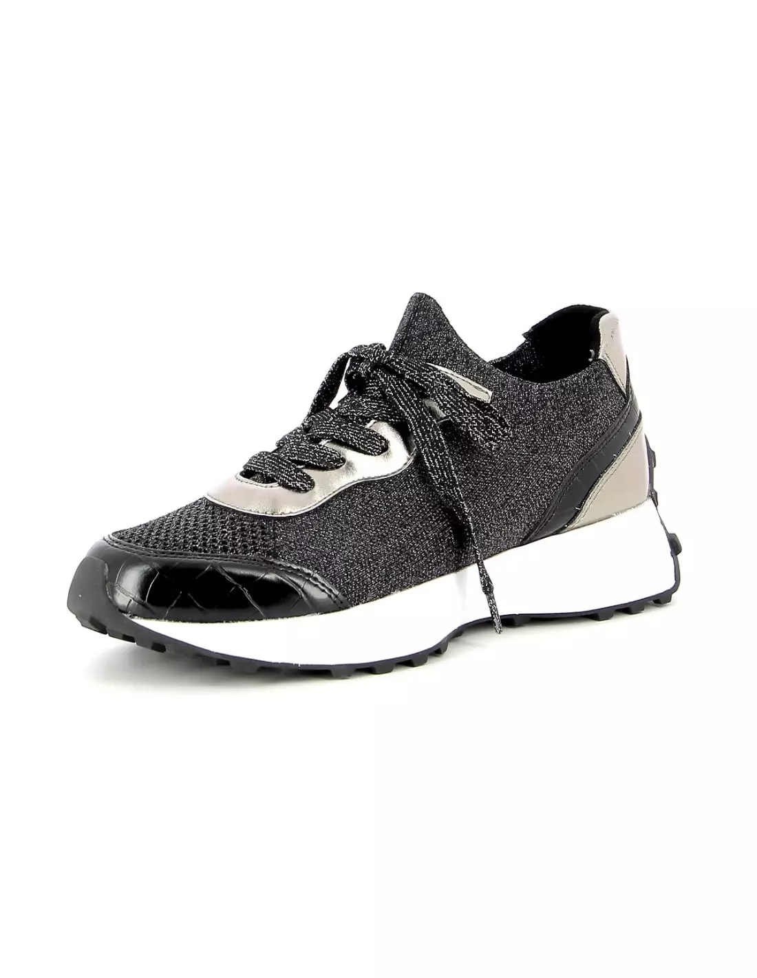 REQINS IMPALA CROCHET LAME - Baskets Noir