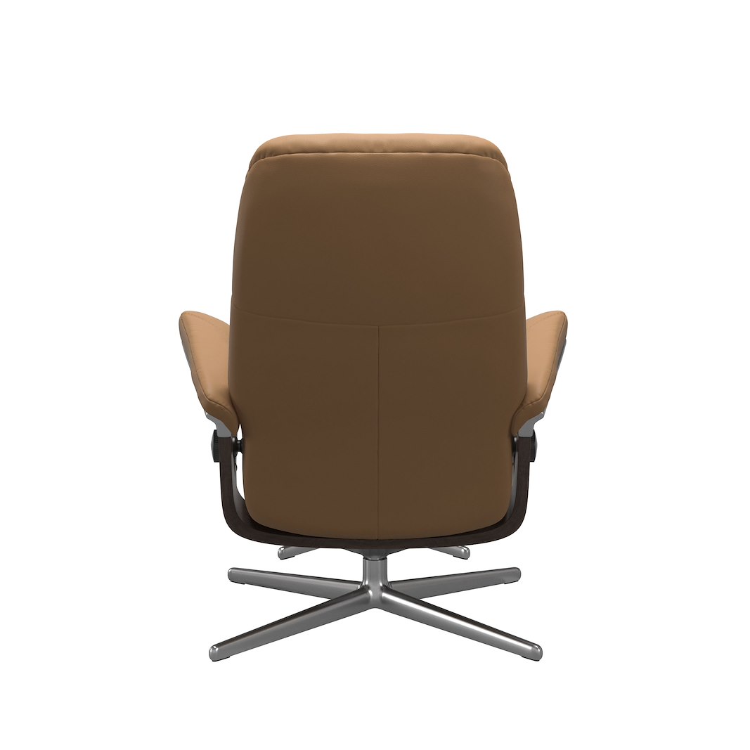 Consul (M) Cross lenestol med krakk Hud Paloma Spesial Taupe og Cross understell wengebeiset