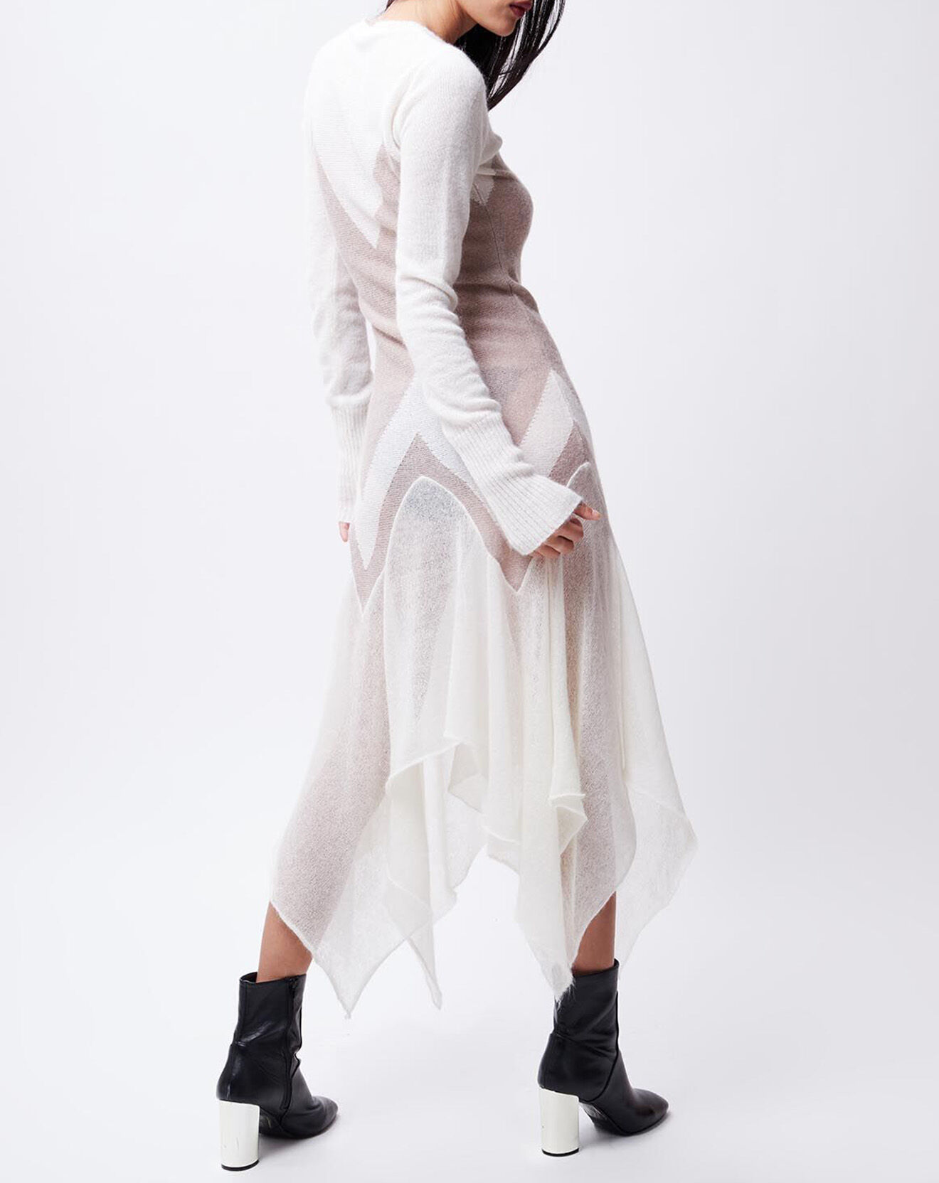 John Galliano Robe en Mohair & Laine mélangés Kathya écrue