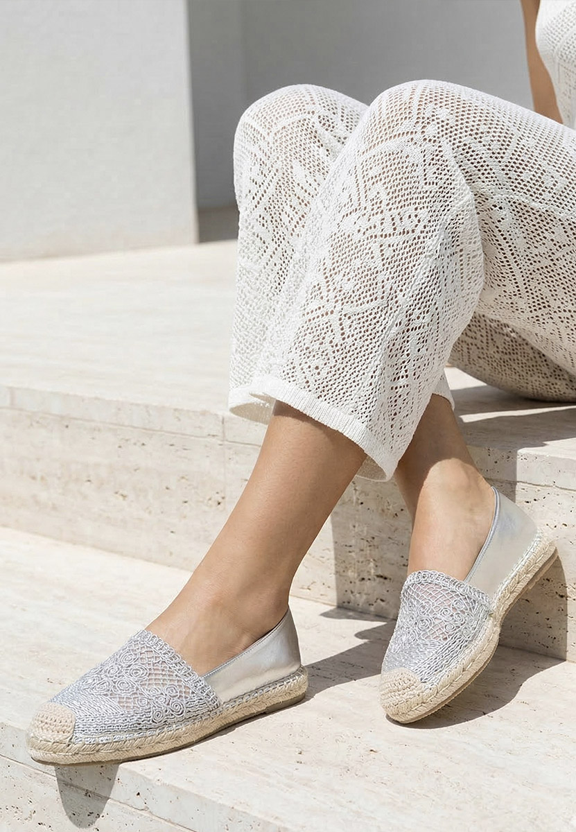 Espadrilles femme argent Thaisa
