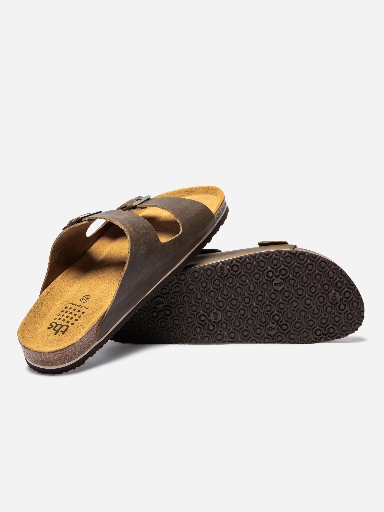Mules Homme Casual Cuir Kaki