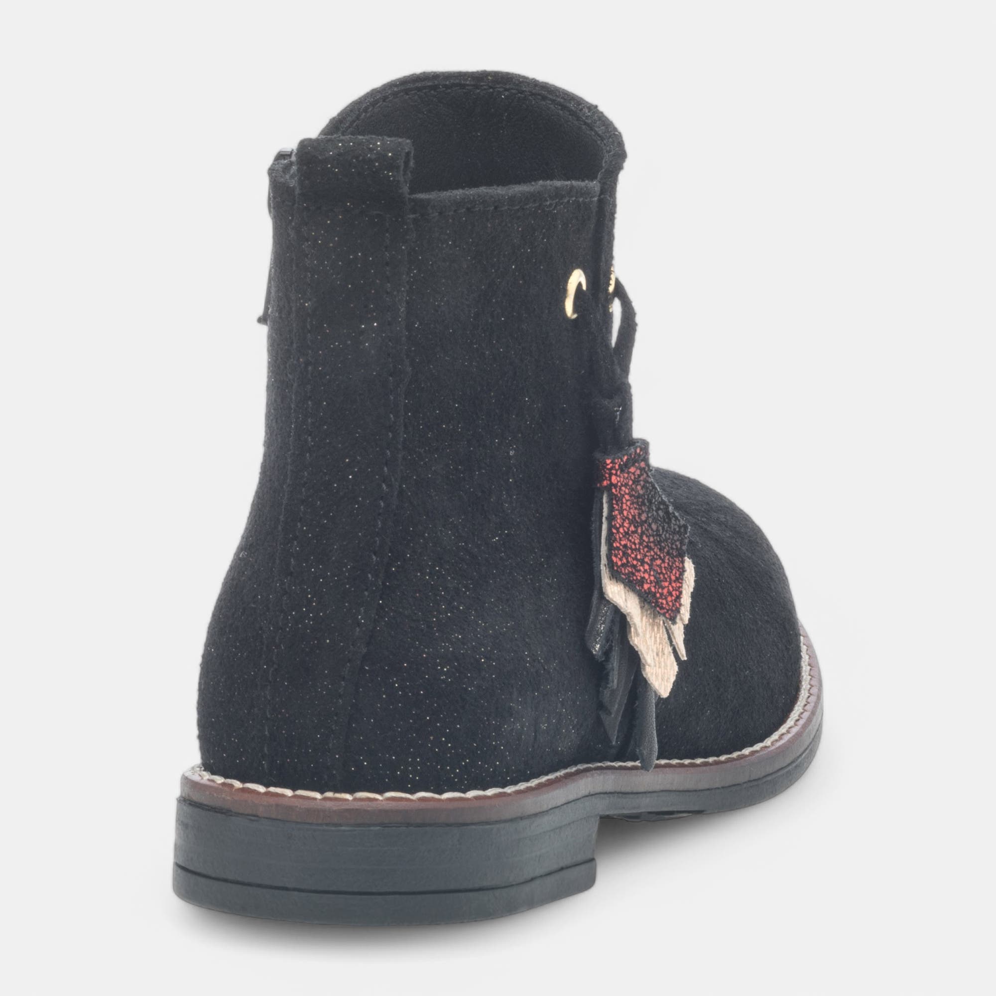 Bottines Fille en cuir noir