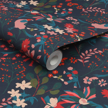 Vliesbehang Joules Fields Edge Floral Donkerblauw(dessin 118568)