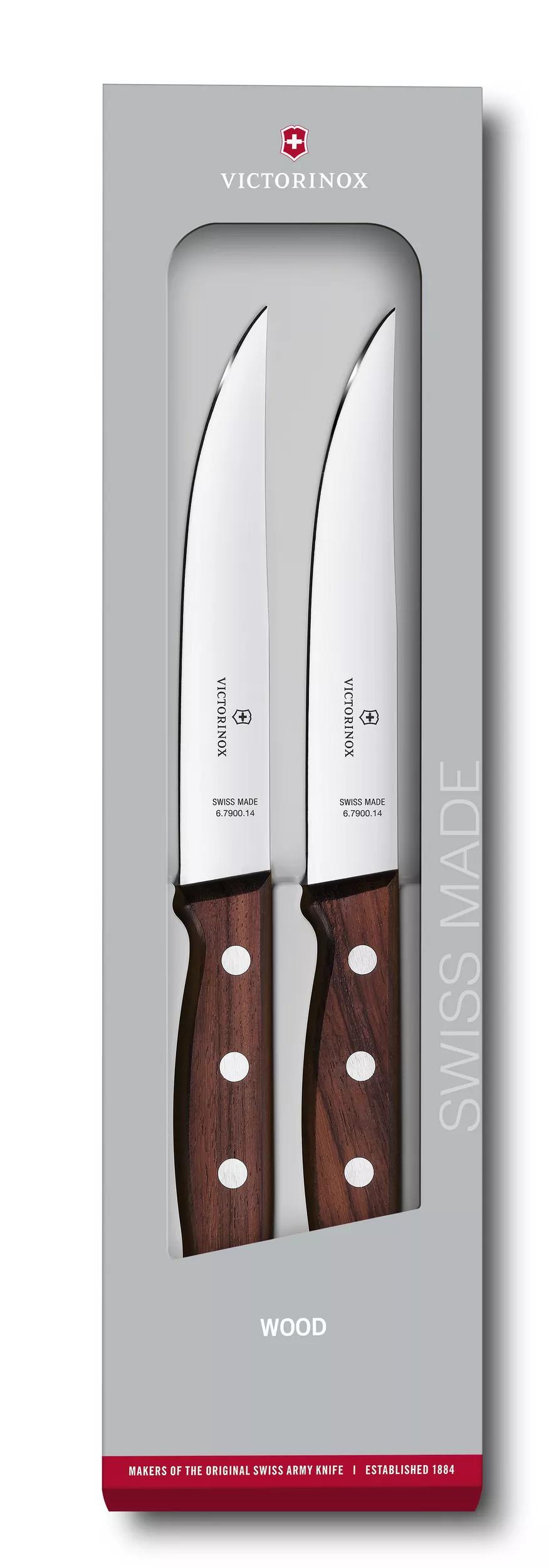Wood Steakmesser-Set, 2-teilig-Modifiziertes Ahornholz