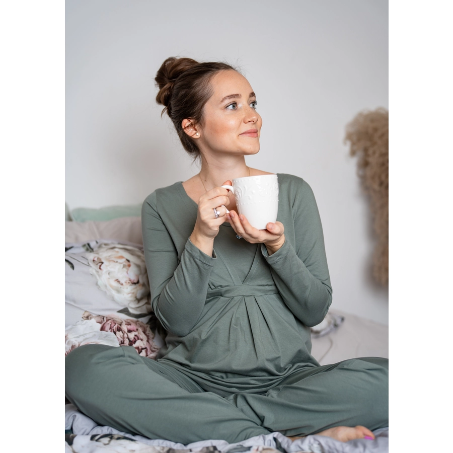 Cool Mama Umstands- und Still-Pyjama 2 in 1 Olive