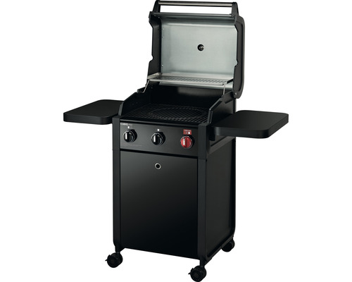 Enders Cubiq Pro 3 R Turbo 3-pits gasbarbecue, zwart, inclusief dekselthermometer, vetopvangbak, grillrooster, krachtige verwarmingszone, uitklapbare zijtafel, warmhoudrek.