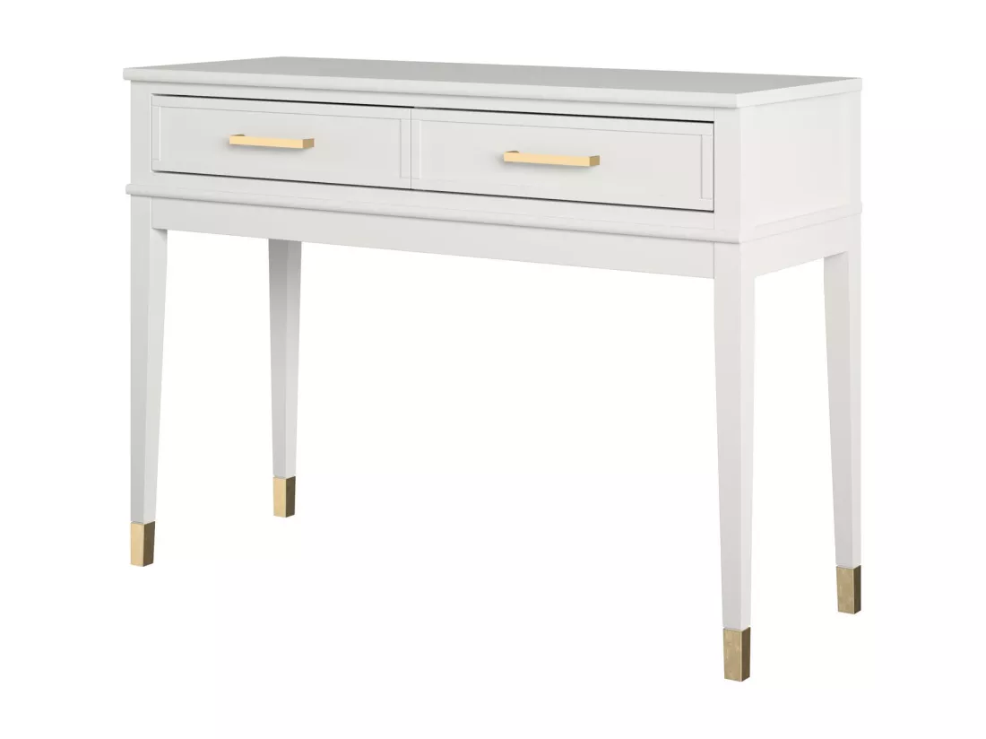 Westerleigh | Table console avec 2 tiroirs en MDF blanc