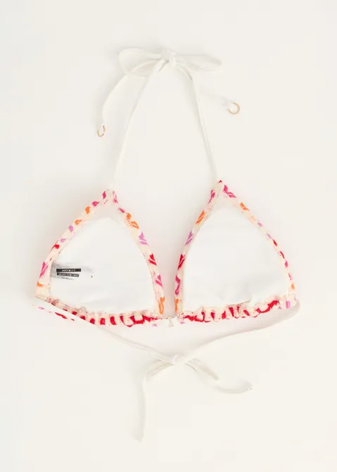 Triangel bikini top met crochet assorti (ASSOR)
