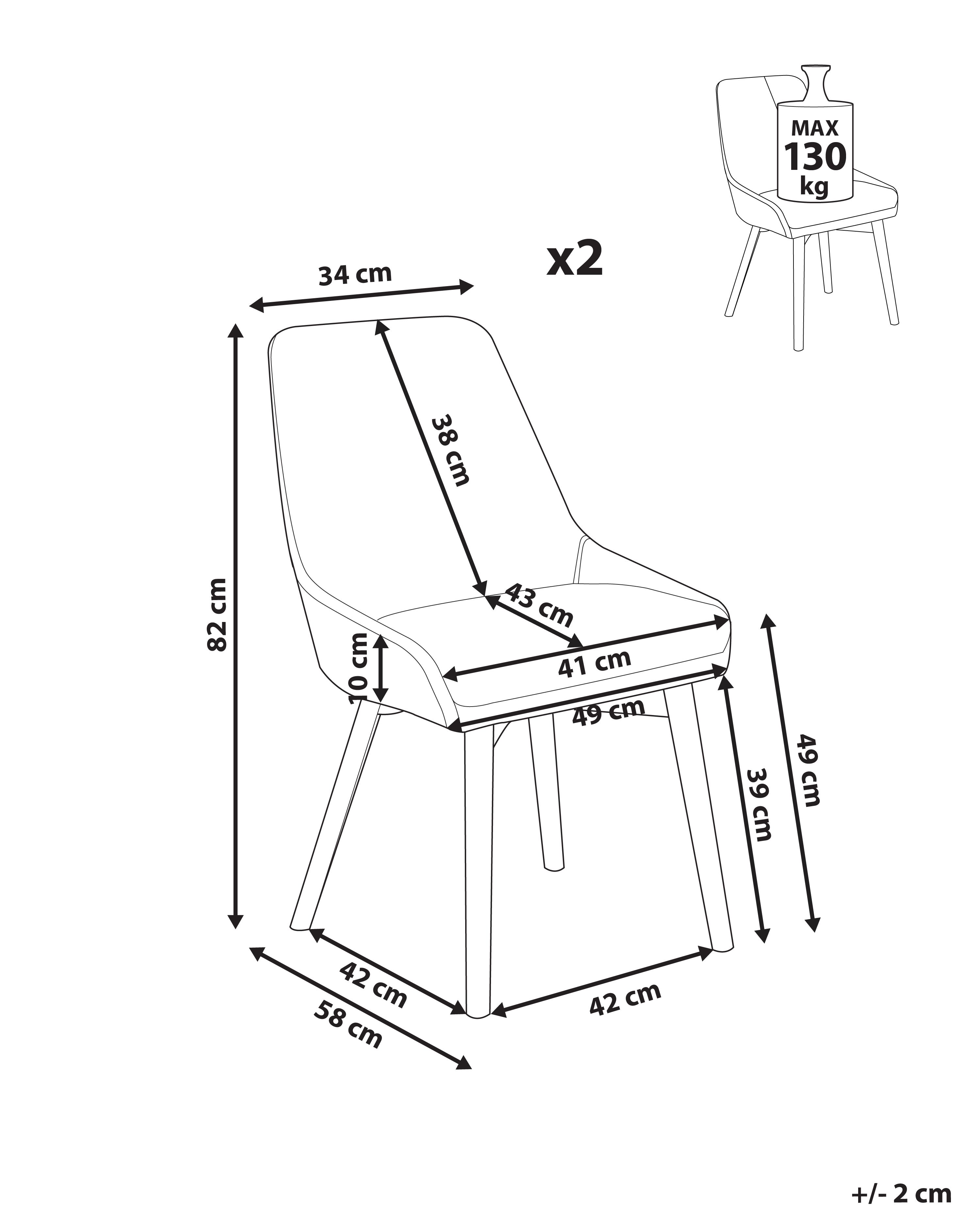 Set van 2 eetkamerstoelen MELFORT Lichtblauw