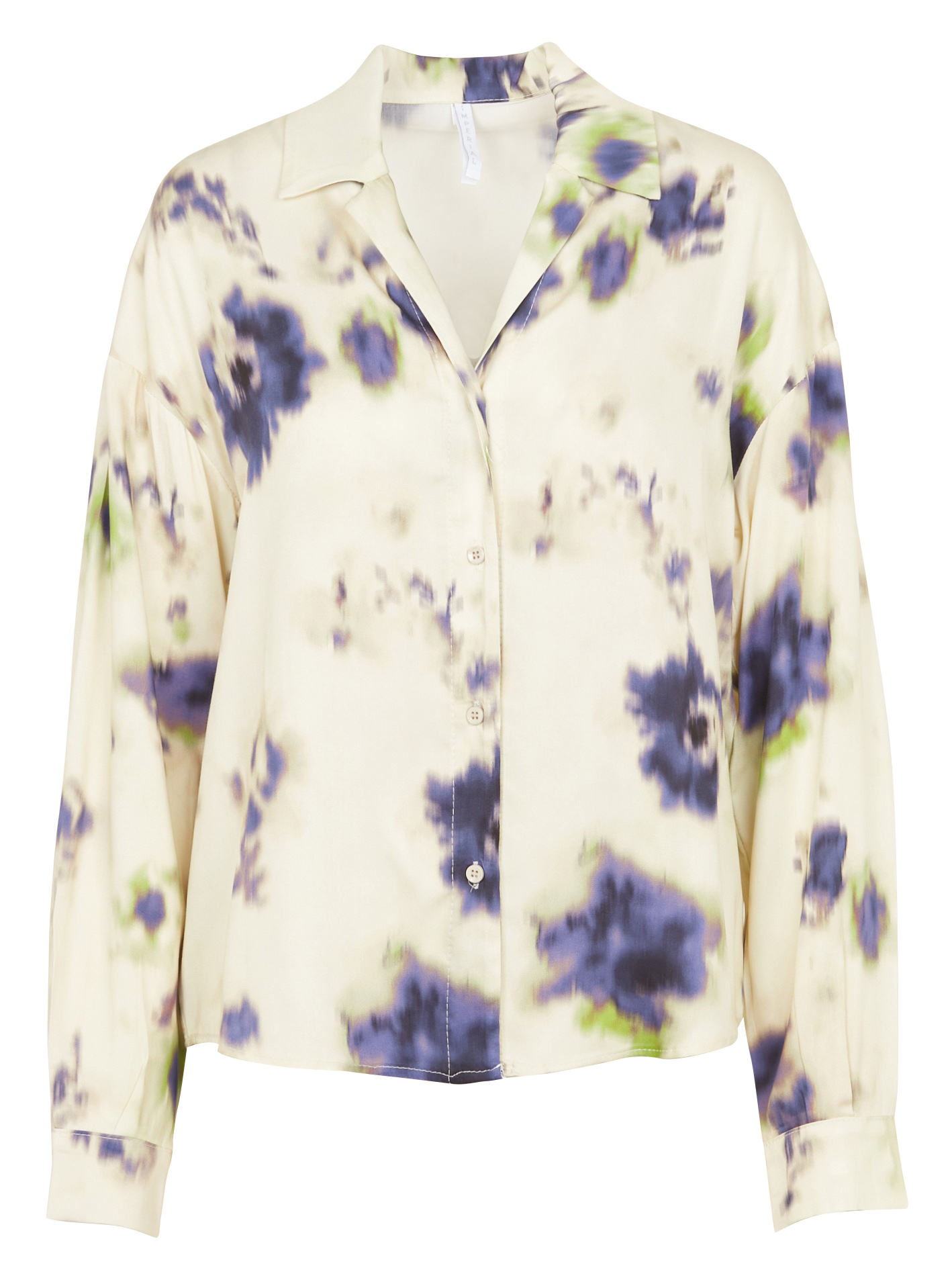 Chemise col tailleur imprimée | Blanc